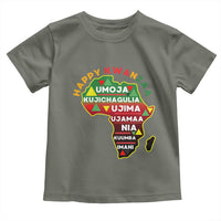 Happy Kwanzaa African Map Toddler T Shirt Nguzo Saba Seven Principles African Heritage Gift - Wonder Print Shop