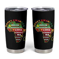 Happy Kwanzaa African Map Tumbler Cup Nguzo Saba Seven Principles African Heritage Gift - Wonder Print Shop
