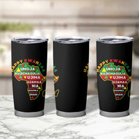 Happy Kwanzaa African Map Tumbler Cup Nguzo Saba Seven Principles African Heritage Gift - Wonder Print Shop