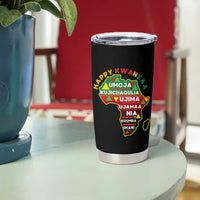 Happy Kwanzaa African Map Tumbler Cup Nguzo Saba Seven Principles African Heritage Gift - Wonder Print Shop