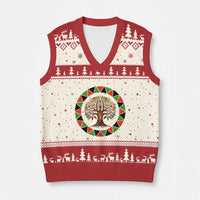 Kwanzaa Tree Of Life V-Neck Knit Sweater Vest African American Holiday Gift - Wonder Print Shop