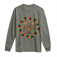 Kwanzaa Tree Of Life Long Sleeve Shirt African American Holiday Gift - Wonder Print Shop