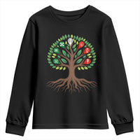 Seven Candles Of Kwanzaa Tree Of Life Youth Sweatshirt African Heritage Gift - Wonder Print Shop