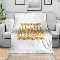 Kwanzaa Blessings Throw Blanket Kinara Light African Heritage Gift - Wonder Print Shop