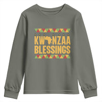 Kwanzaa Blessings Youth Sweatshirt Kinara Light African Heritage Gift - Wonder Print Shop