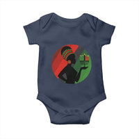African Woman With Kinara Baby Onesie Happy Kwanzaa Cultural Pride Gift - Wonder Print Shop