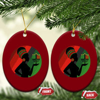 African Woman With Kinara Ceramic Ornament Happy Kwanzaa Cultural Pride Gift - Wonder Print Shop