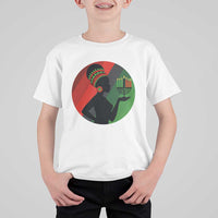 African Woman With Kinara T Shirt For Kid Happy Kwanzaa Cultural Pride Gift - Wonder Print Shop