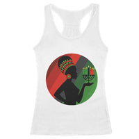 African Woman With Kinara Racerback Tank Top Happy Kwanzaa Cultural Pride Gift - Wonder Print Shop