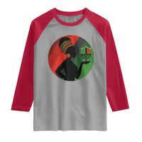 African Woman With Kinara Raglan Shirt Happy Kwanzaa Cultural Pride Gift - Wonder Print Shop