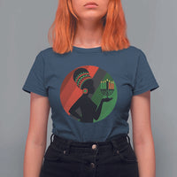 African Woman With Kinara T Shirt For Women Happy Kwanzaa Cultural Pride Gift - Wonder Print Shop