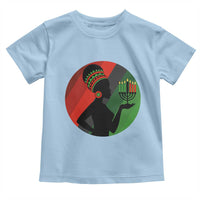 African Woman With Kinara Toddler T Shirt Happy Kwanzaa Cultural Pride Gift - Wonder Print Shop