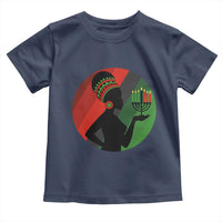 African Woman With Kinara Toddler T Shirt Happy Kwanzaa Cultural Pride Gift - Wonder Print Shop
