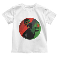 African Woman With Kinara Toddler T Shirt Happy Kwanzaa Cultural Pride Gift - Wonder Print Shop
