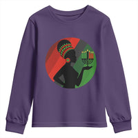 African Woman With Kinara Youth Sweatshirt Happy Kwanzaa Cultural Pride Gift - Wonder Print Shop
