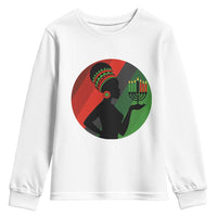 African Woman With Kinara Youth Sweatshirt Happy Kwanzaa Cultural Pride Gift - Wonder Print Shop