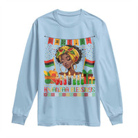 Kwanzaa Blessings African Woman Long Sleeve Shirt Umoja Seven Principles Family Gift - Wonder Print Shop