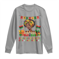 Kwanzaa Blessings African Woman Long Sleeve Shirt Umoja Seven Principles Family Gift - Wonder Print Shop