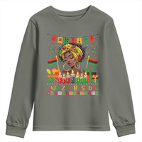 Kwanzaa Blessings African Woman Youth Sweatshirt Umoja Seven Principles Family Gift - Wonder Print Shop