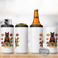 Kwanzaa Blessings 4 in 1 Can Cooler Tumbler Funny Cat African Heritage Gift - Wonder Print Shop
