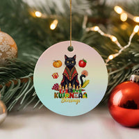 Kwanzaa Blessings Ceramic Ornament Funny Cat African Heritage Gift - Wonder Print Shop