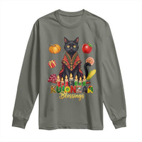 Kwanzaa Blessings Long Sleeve Shirt Funny Cat African Heritage Gift - Wonder Print Shop