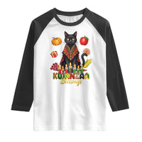 Kwanzaa Blessings Raglan Shirt Funny Cat African Heritage Gift - Wonder Print Shop