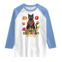 Kwanzaa Blessings Raglan Shirt Funny Cat African Heritage Gift - Wonder Print Shop