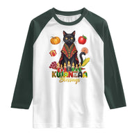 Kwanzaa Blessings Raglan Shirt Funny Cat African Heritage Gift - Wonder Print Shop