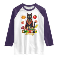 Kwanzaa Blessings Raglan Shirt Funny Cat African Heritage Gift - Wonder Print Shop