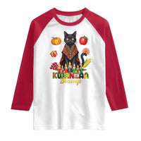 Kwanzaa Blessings Raglan Shirt Funny Cat African Heritage Gift - Wonder Print Shop