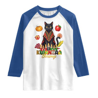 Kwanzaa Blessings Raglan Shirt Funny Cat African Heritage Gift - Wonder Print Shop