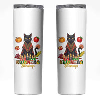 Kwanzaa Blessings Skinny Tumbler Funny Cat African Heritage Gift - Wonder Print Shop