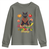 Kwanzaa Blessings Youth Sweatshirt Funny Cat African Heritage Gift - Wonder Print Shop
