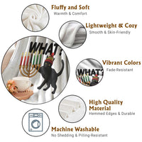 Funny Black Cat Chaos Kwanzaa Kinara Candle Throw Blanket African Heritage Gift - Wonder Print Shop