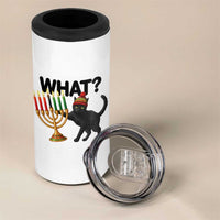 Funny Black Cat Chaos Kwanzaa Kinara Candle 4 in 1 Can Cooler Tumbler African Heritage Gift - Wonder Print Shop