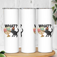 Funny Black Cat Chaos Kwanzaa Kinara Candle Skinny Tumbler African Heritage Gift - Wonder Print Shop