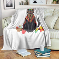 Cute Kwanzaa Cat Dashiki Throw Blanket African Heritage Gift - Wonder Print Shop
