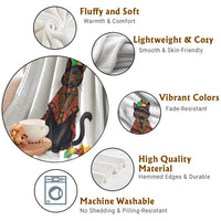 Cute Kwanzaa Cat Dashiki Throw Blanket African Heritage Gift - Wonder Print Shop