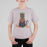Cute Kwanzaa Cat Dashiki T Shirt For Kid African Heritage Gift - Wonder Print Shop