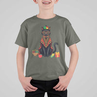 Cute Kwanzaa Cat Dashiki T Shirt For Kid African Heritage Gift - Wonder Print Shop