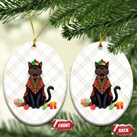 Cute Kwanzaa Cat Dashiki Ceramic Ornament African Heritage Gift - Wonder Print Shop