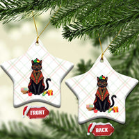 Cute Kwanzaa Cat Dashiki Ceramic Ornament African Heritage Gift - Wonder Print Shop