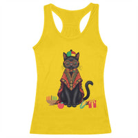 Cute Kwanzaa Cat Dashiki Racerback Tank Top African Heritage Gift - Wonder Print Shop