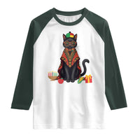 Cute Kwanzaa Cat Dashiki Raglan Shirt African Heritage Gift - Wonder Print Shop