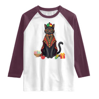 Cute Kwanzaa Cat Dashiki Raglan Shirt African Heritage Gift - Wonder Print Shop