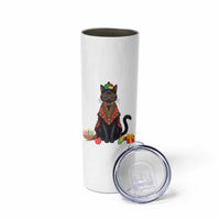 Cute Kwanzaa Cat Dashiki Skinny Tumbler African Heritage Gift - Wonder Print Shop