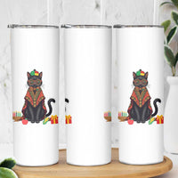 Cute Kwanzaa Cat Dashiki Skinny Tumbler African Heritage Gift - Wonder Print Shop