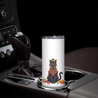 Cute Kwanzaa Cat Dashiki Skinny Tumbler African Heritage Gift - Wonder Print Shop