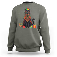 Cute Kwanzaa Cat Dashiki Sweatshirt African Heritage Gift - Wonder Print Shop